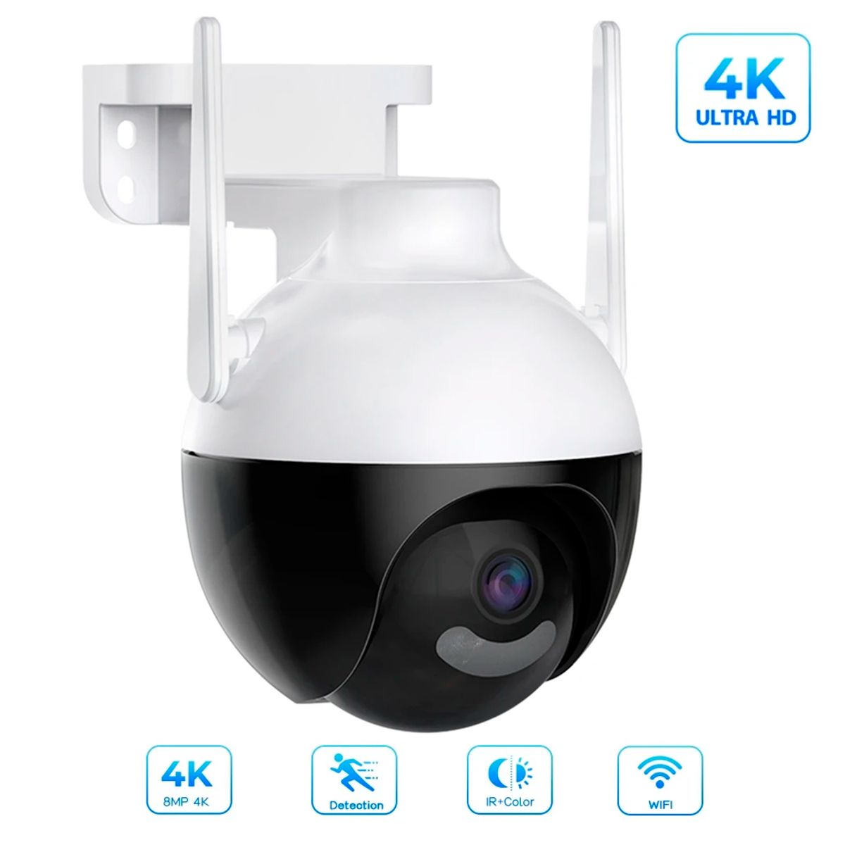 GENERICO - Camara Seguridad IP Exterior Wifi Sensor De Movimiento PTZ