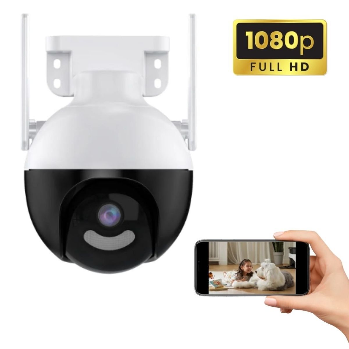 SEISA - Camara Seguridad IP Exterior Wifi Sensor De Movimiento PTZ