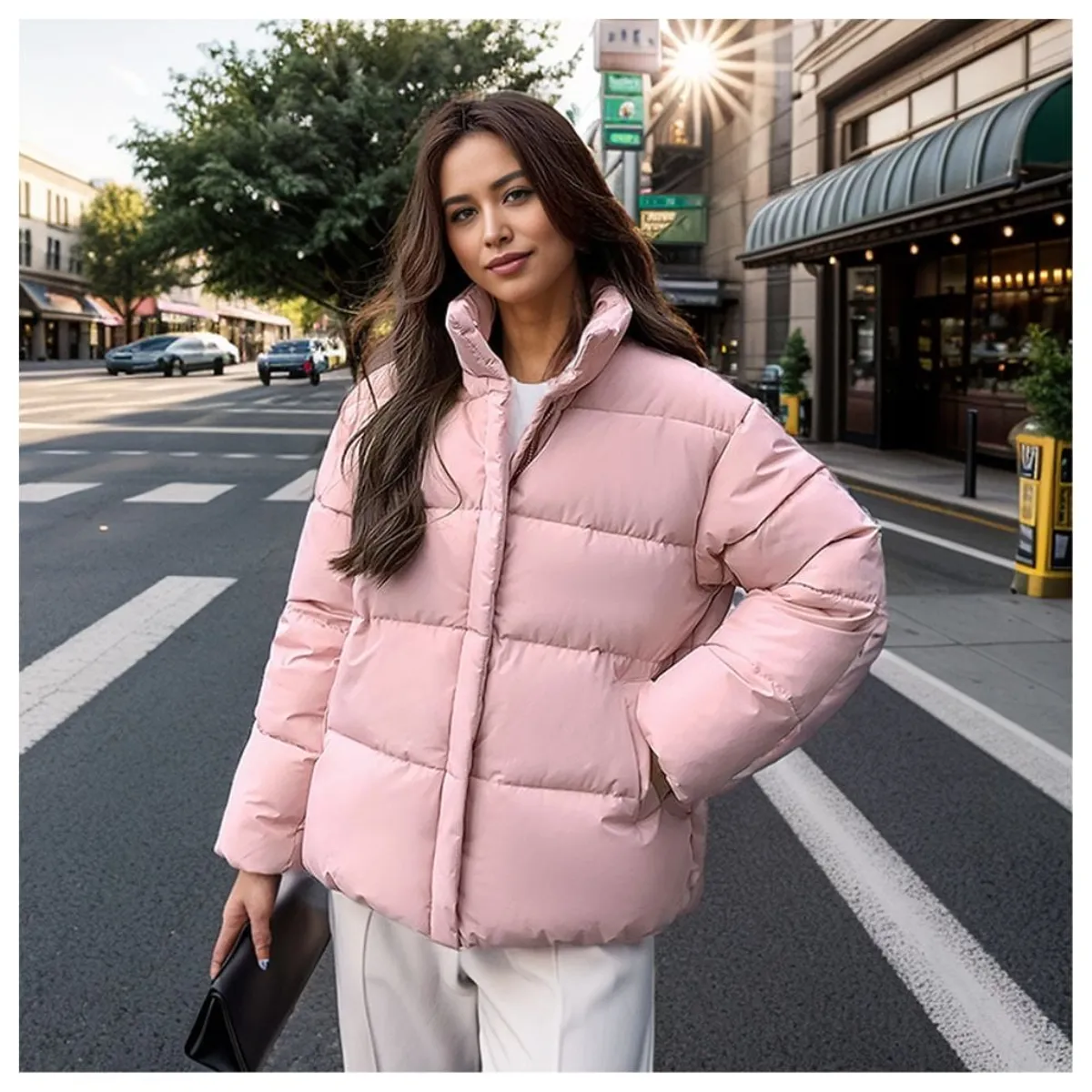 GENERICO - Casaca Abrigo Acolchada Mujer High Quality Moda Coreana tipo Puffer