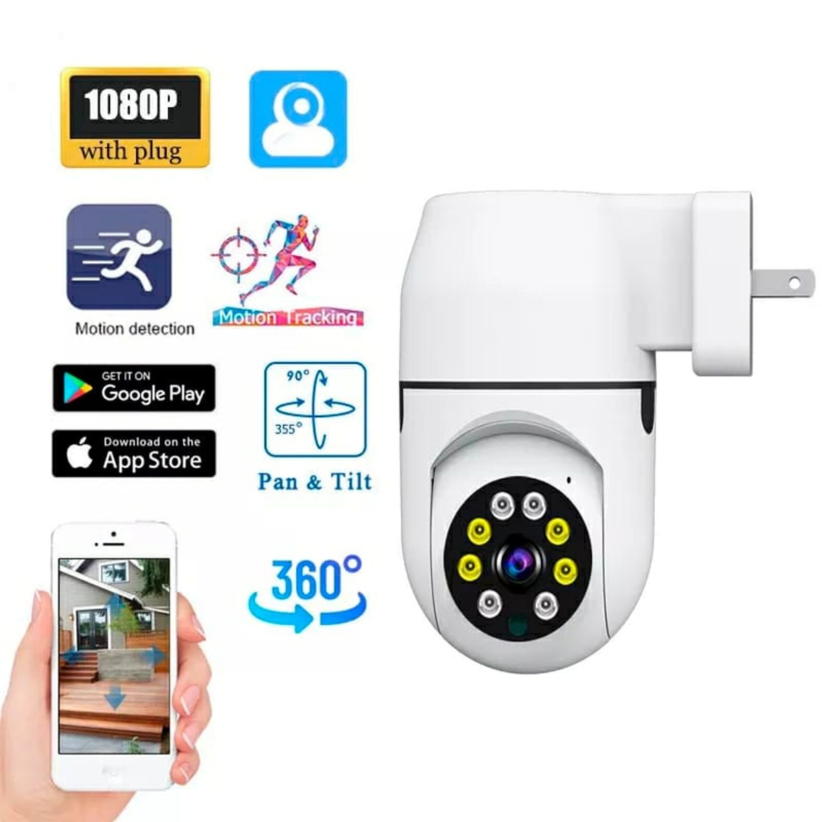 GENERICO - Cámara de Seguridad WiFi Remoto PTZ 1080