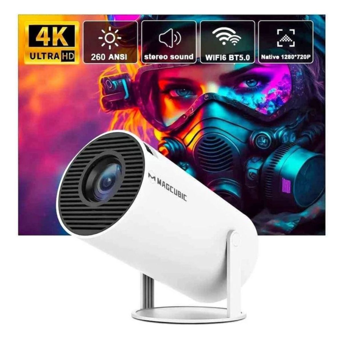 GENERICO - Proyector Multimedia 4k Tv Hd Calidad Smart Android Led