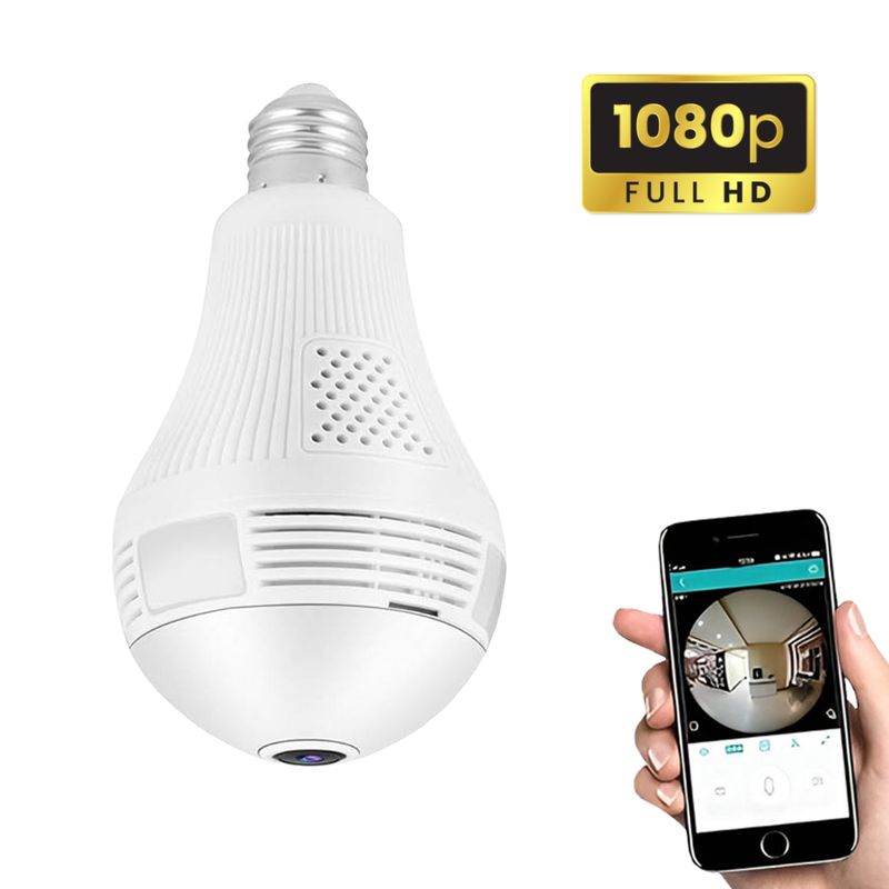 GENERICO - Foco Led Espia Camara Hd Vigilancia 360 Wifi Altavoz En Vivo