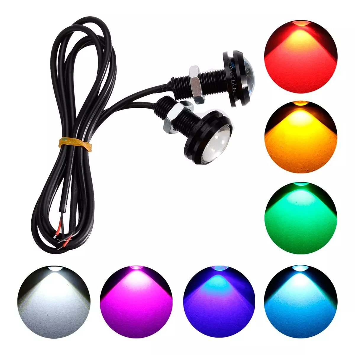 GENERICO - Par Ojos De Aguila Blanco Faros Led Estrobos Niebla Drl