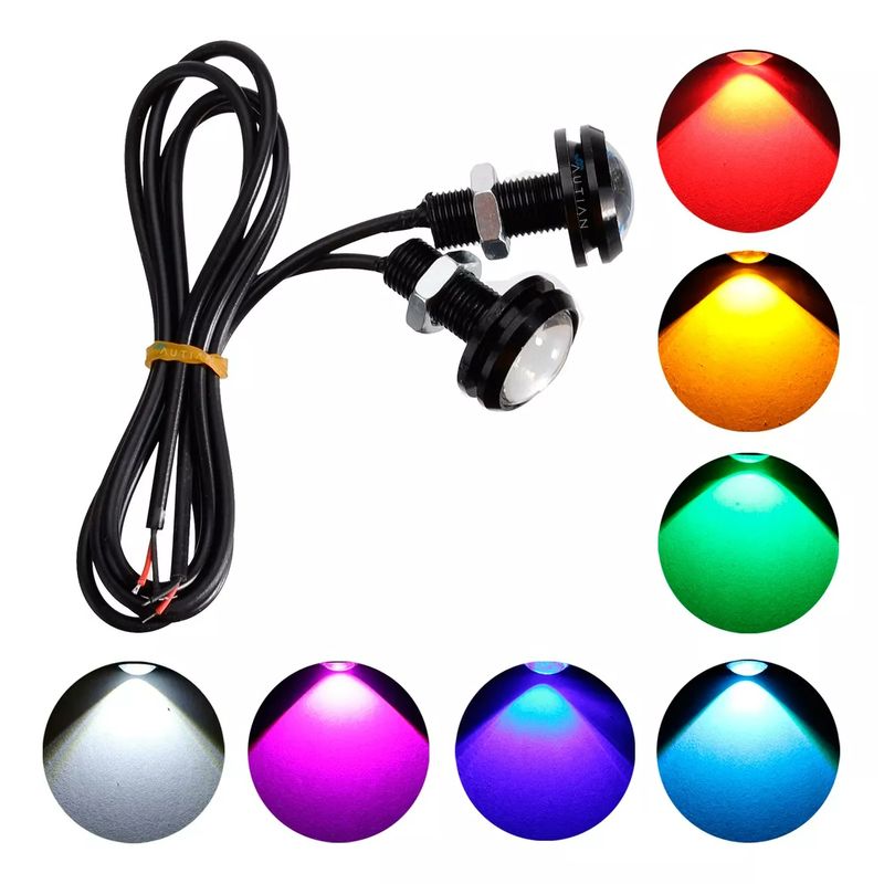 GENERICO - Par Ojos De Aguila Blanco Faros Led Estrobos Niebla Drl