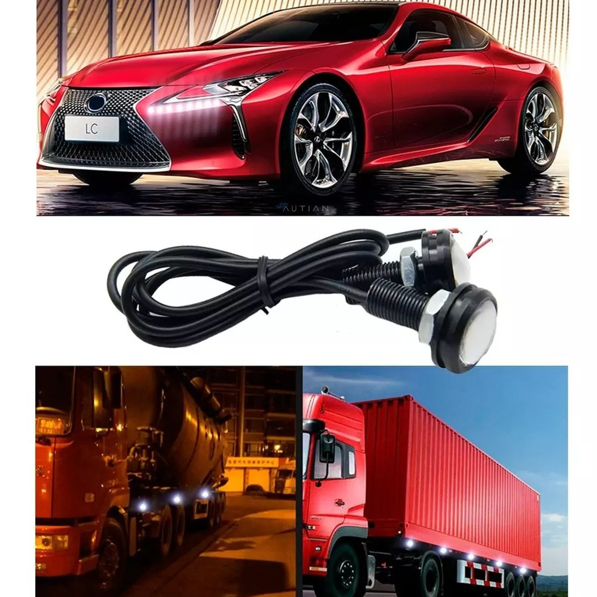 GENERICO - Par Ojos De Aguila Blanco Faros Led Estrobos Niebla Drl