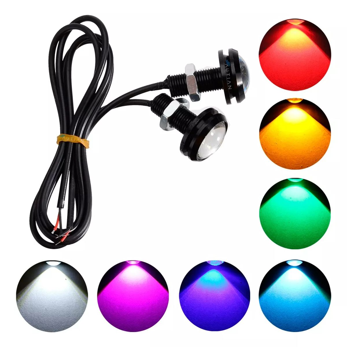 GENERICO - Par Ojos De Aguila Blanco Faros Led Estrobos Niebla Drl