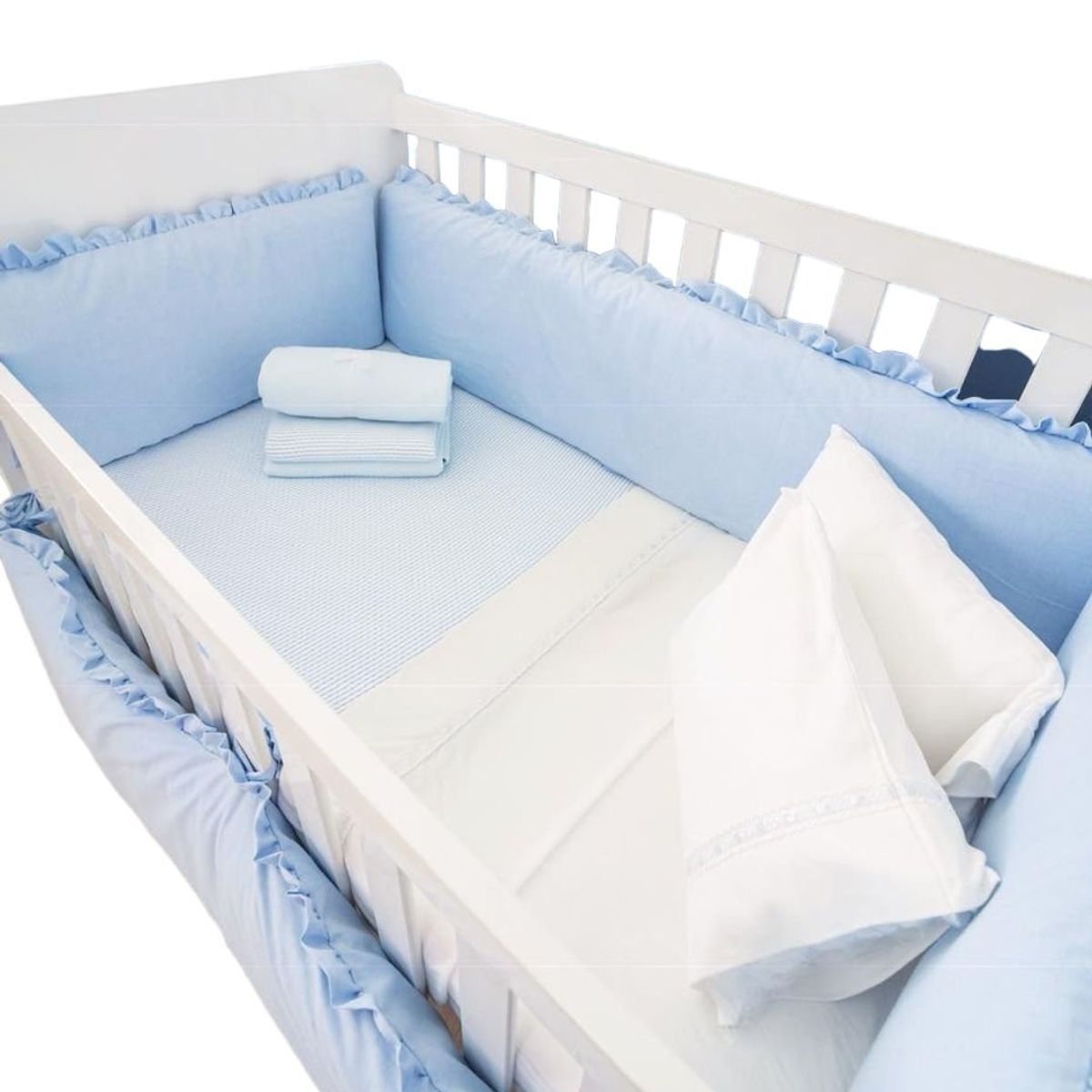 GENERICO - Protectores Laterales Parachoque de Cuna Diseño Celeste Bebe