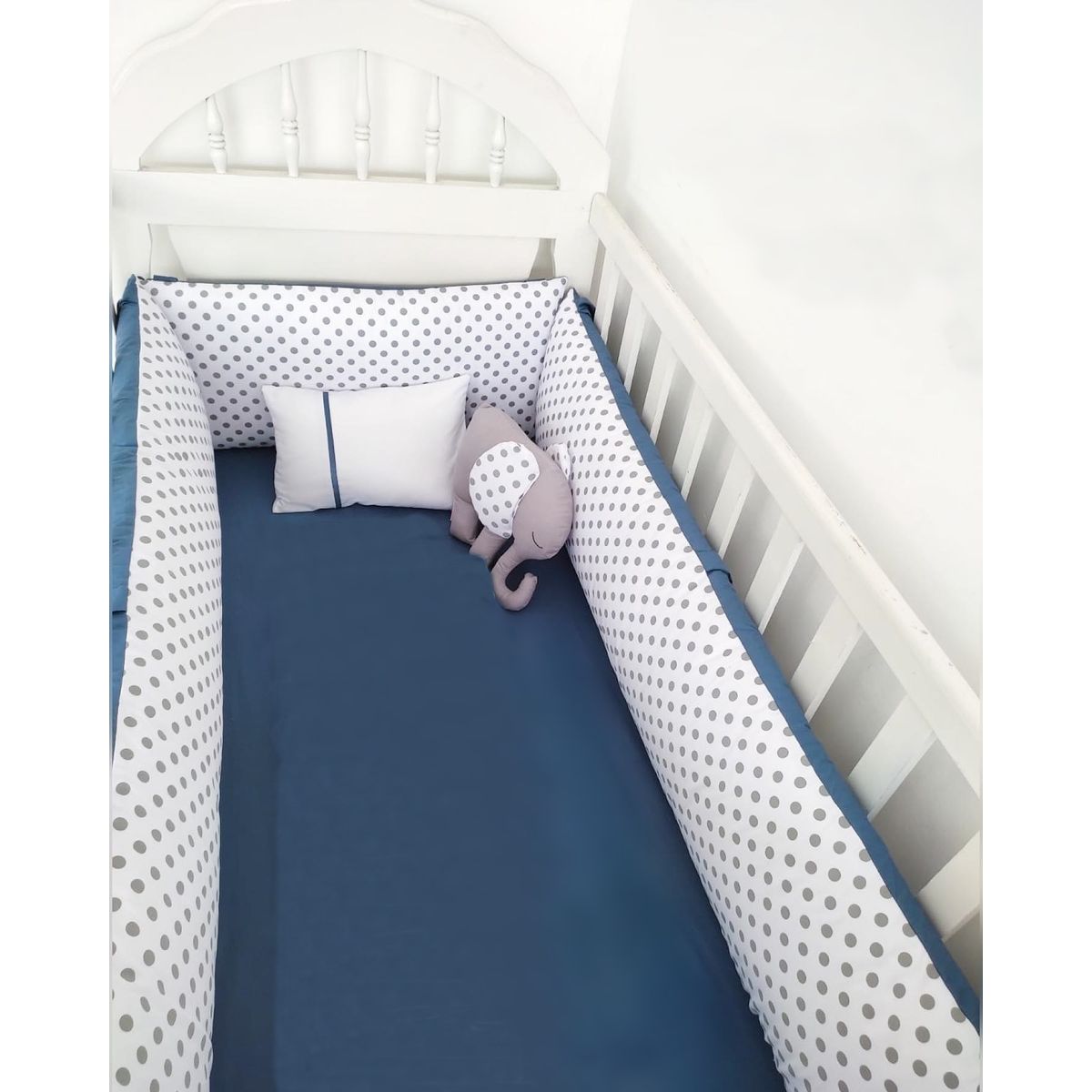 GENERICO - Protectores Laterales Parachoques de Cuna Diseño Bolitas