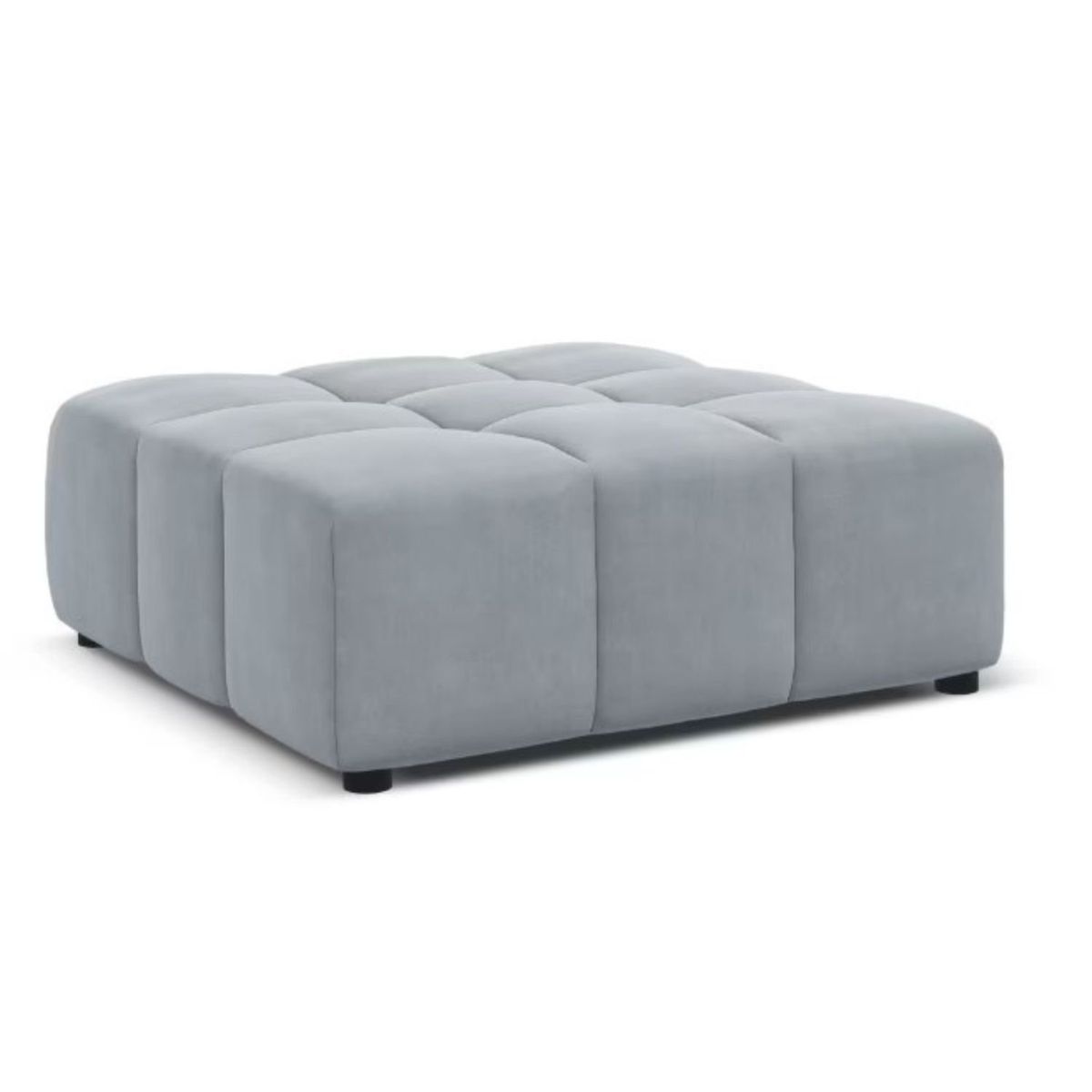 GENERICO - Puff Cuadrado Terciopelo Dylan Celeste Decoban Hogar
