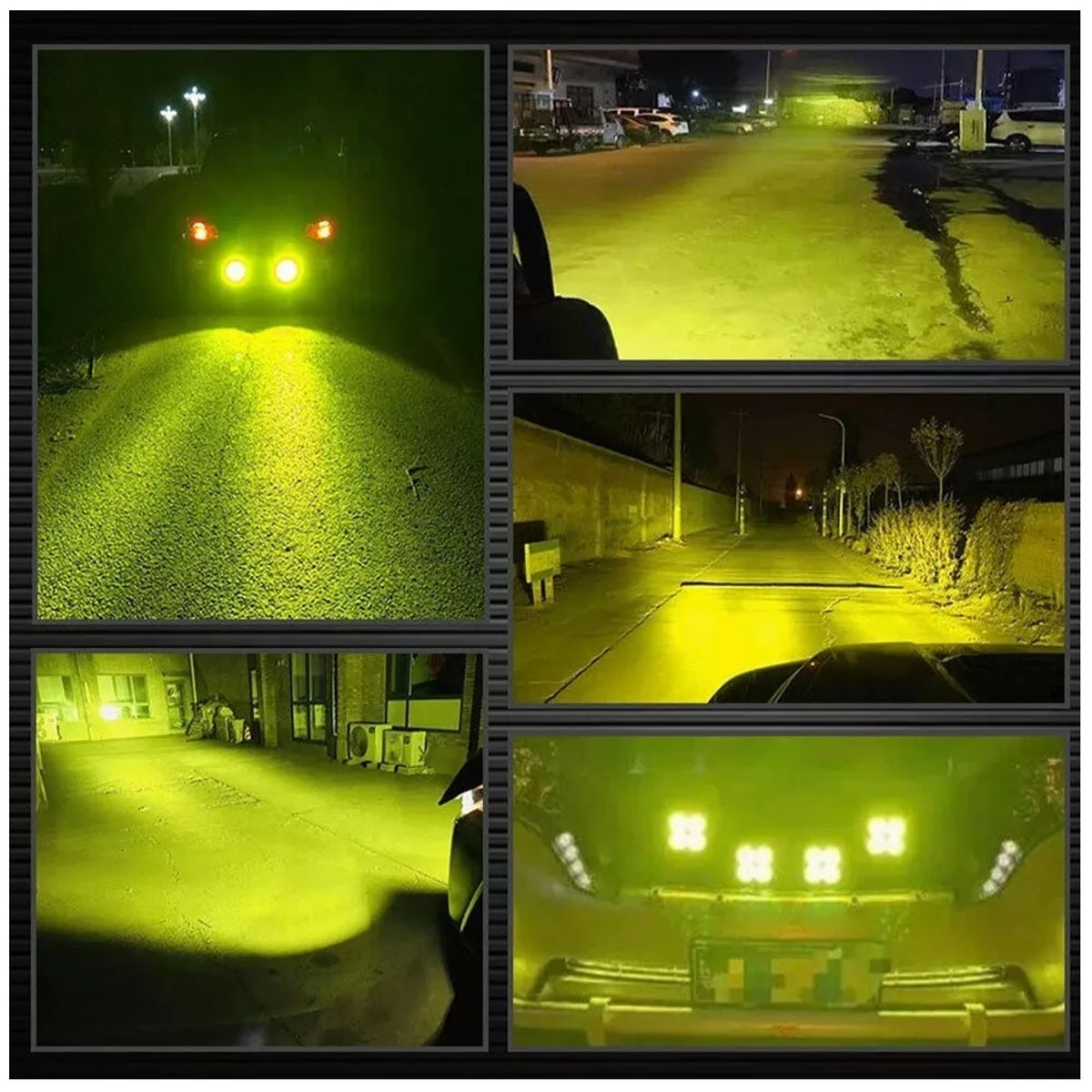 GENERICO - Faro 4 Led 40w Cuadrado Ambar Fijo Ultra Potente