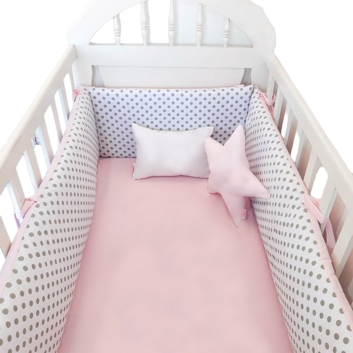 GENERICO - Protectores Laterales Parachoque de Cuna Diseño Bolitas