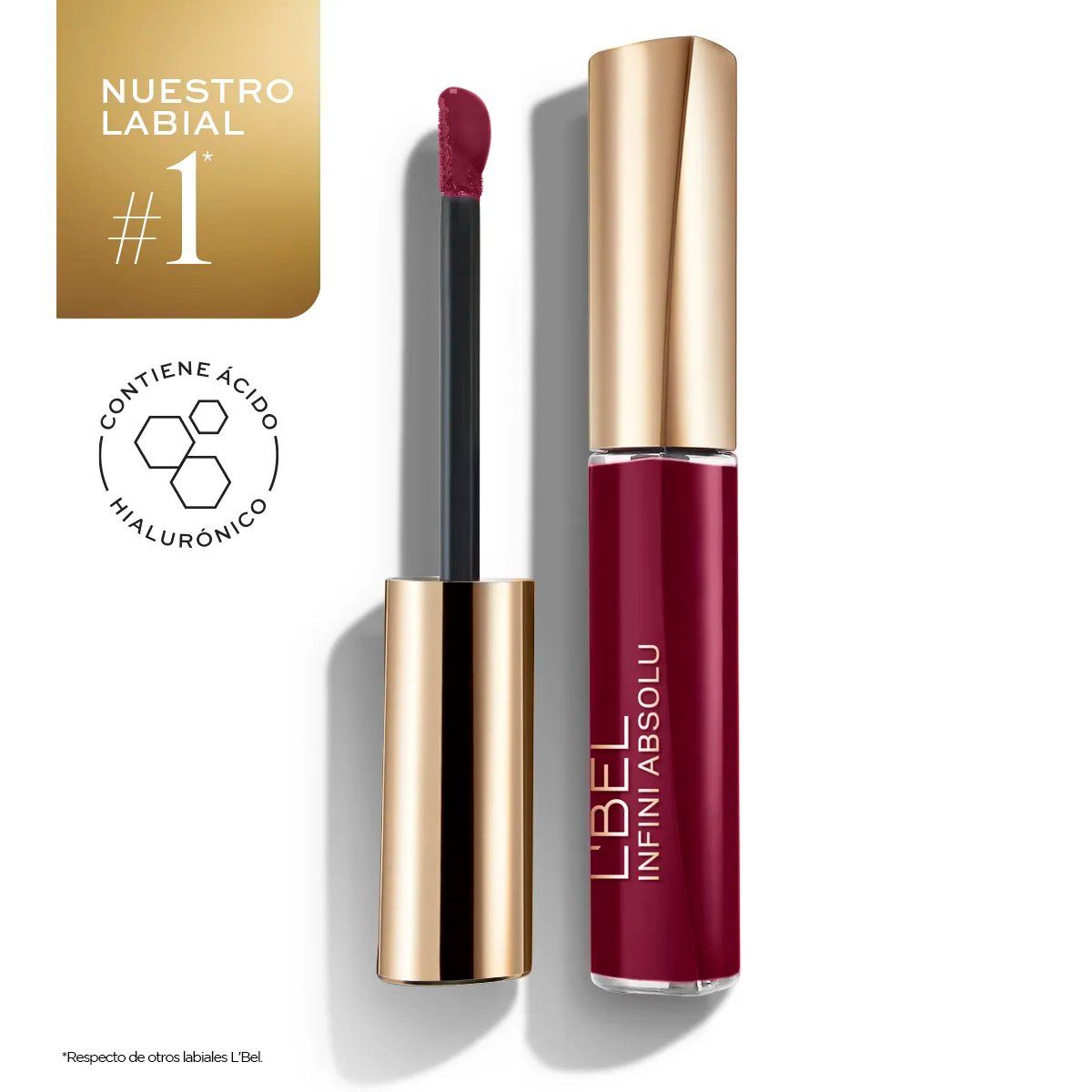LBEL - Labial Líquido Burgundy Magnifique Infini Absolu No Transfer Ácido Hialurónico