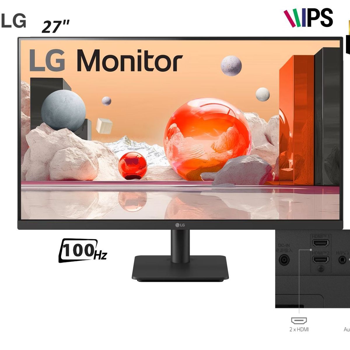 LG - Monitor LG 27MS500-B 27” Full HD IPS  HDMI x2 Salida para auricular