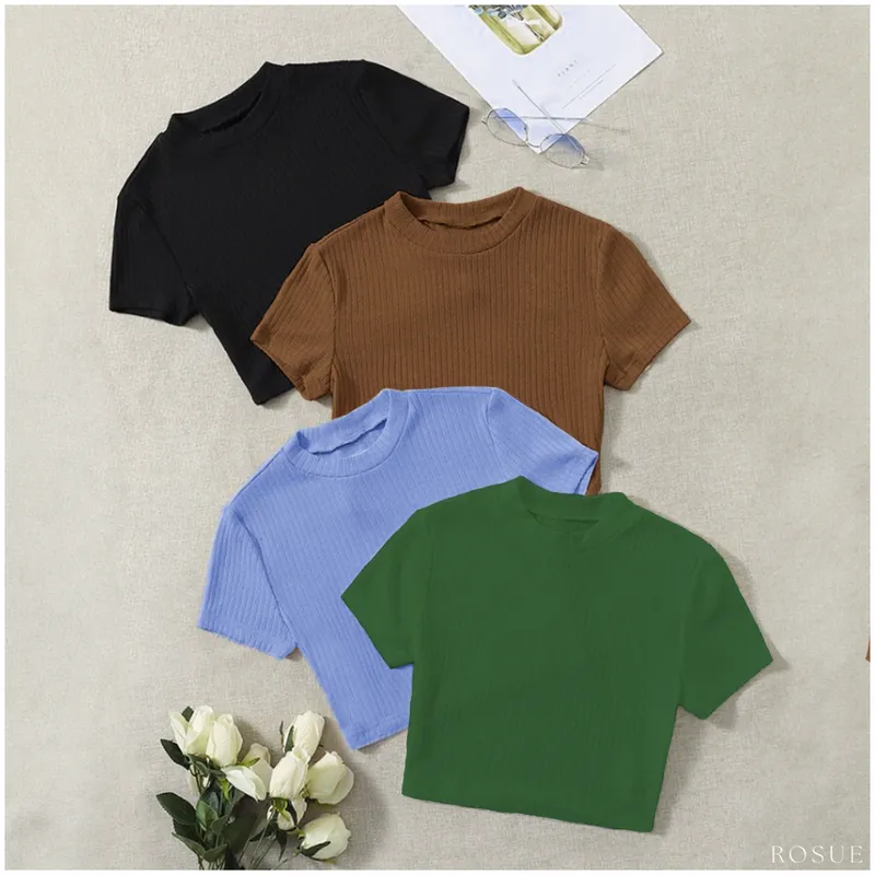 ROSUE - Polos básicos Top Genesis Mujer Pack x4