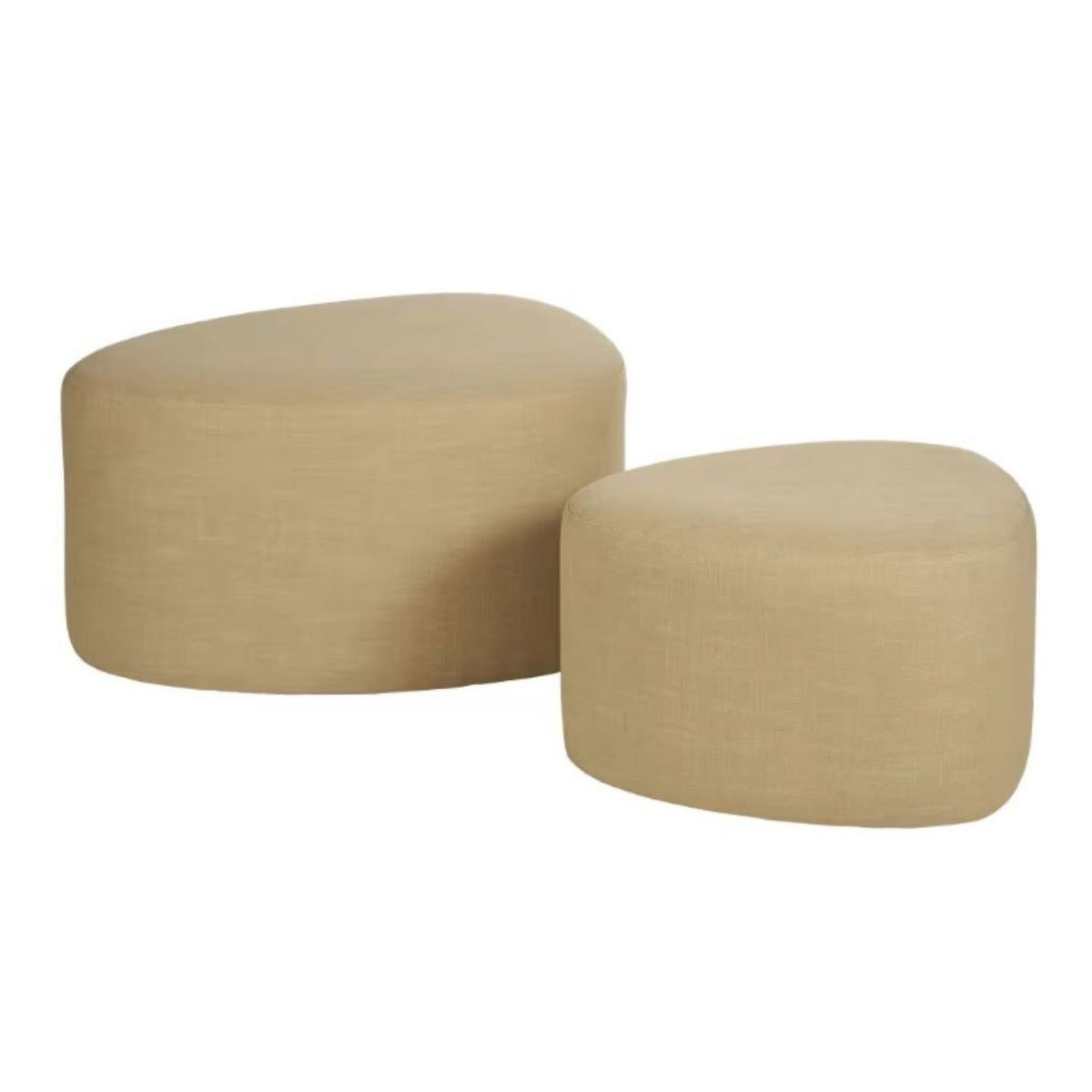 GENERICO - Juego de Puff Triangular Kyran Beige Decoban Hogar