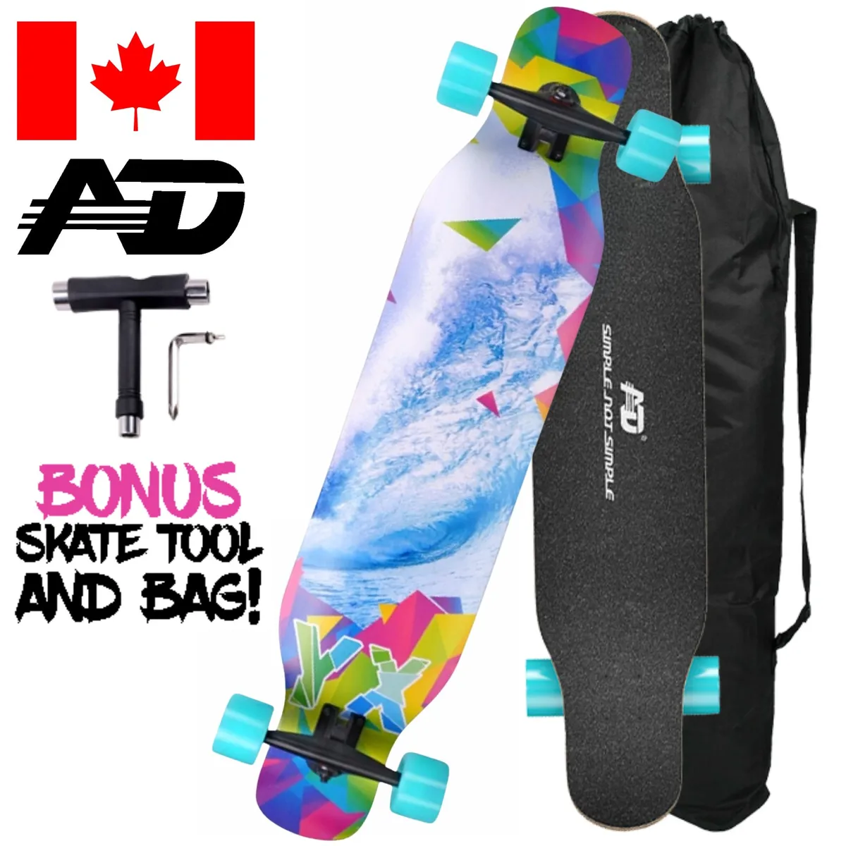 AD - Skate Longboard 42-inch Dancing Cruising Downhill - Sea