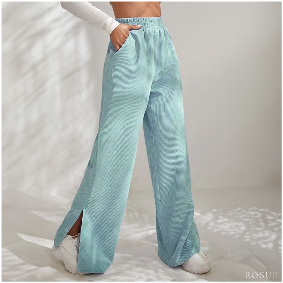 ROSUE - Pantalón corduroy elegante mujer