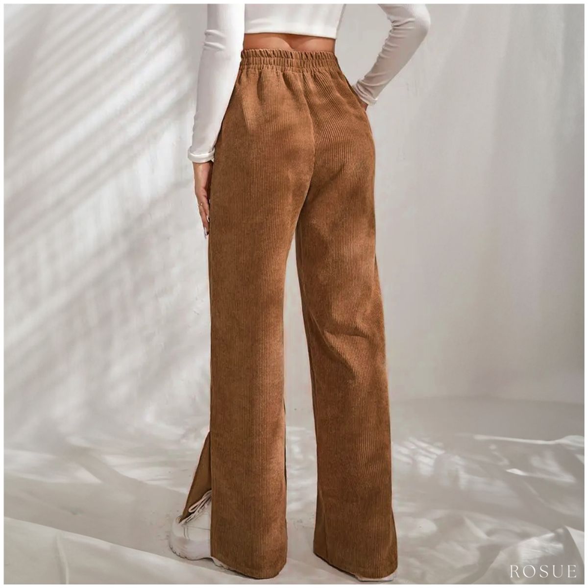 ROSUE - Pantalón corduroy elegante mujer