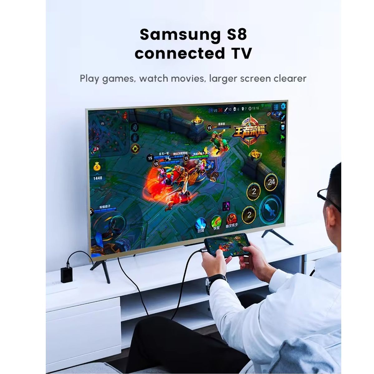 UGREEN - Cable USB-C a HDMI y USB-A UGREEN, 1.5 metros