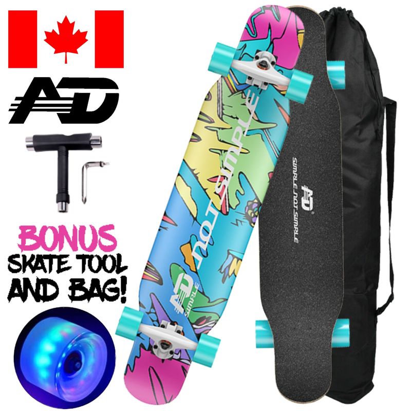 AD - Skate Longboard 42-inch Dancing Cruising Downhill - LED