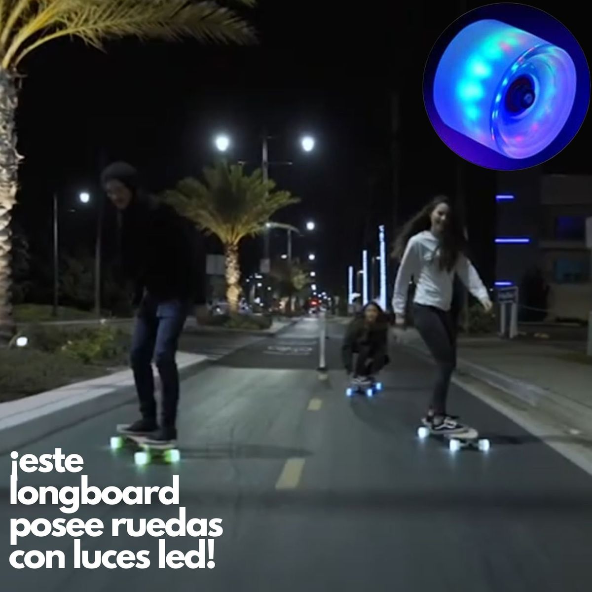 AD - Skate Longboard 42-inch Dancing Cruising Downhill - LED