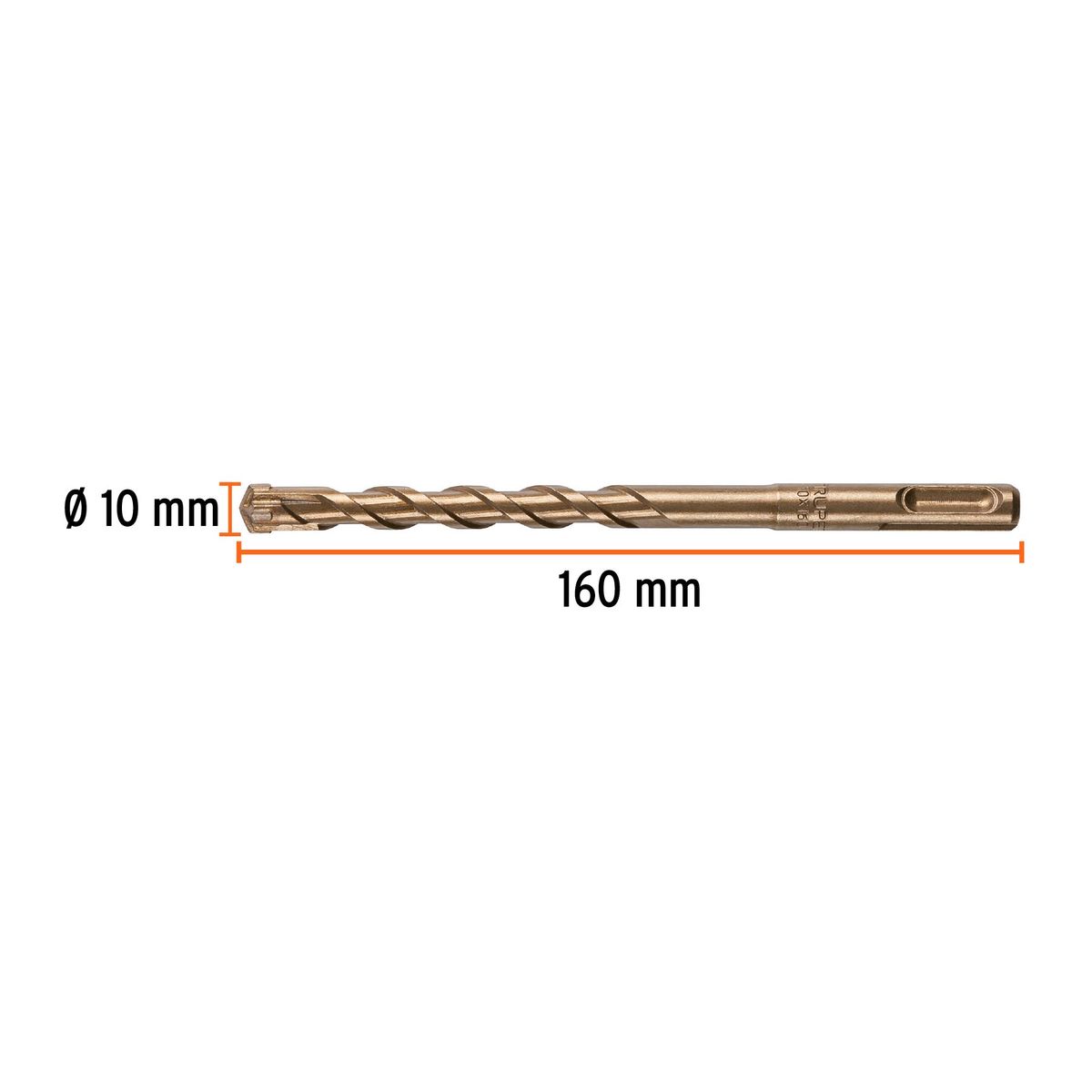 TRUPER - Broca 10mm x 160mm SDS Plus para Concreto Rotomartillo 101196 Truper