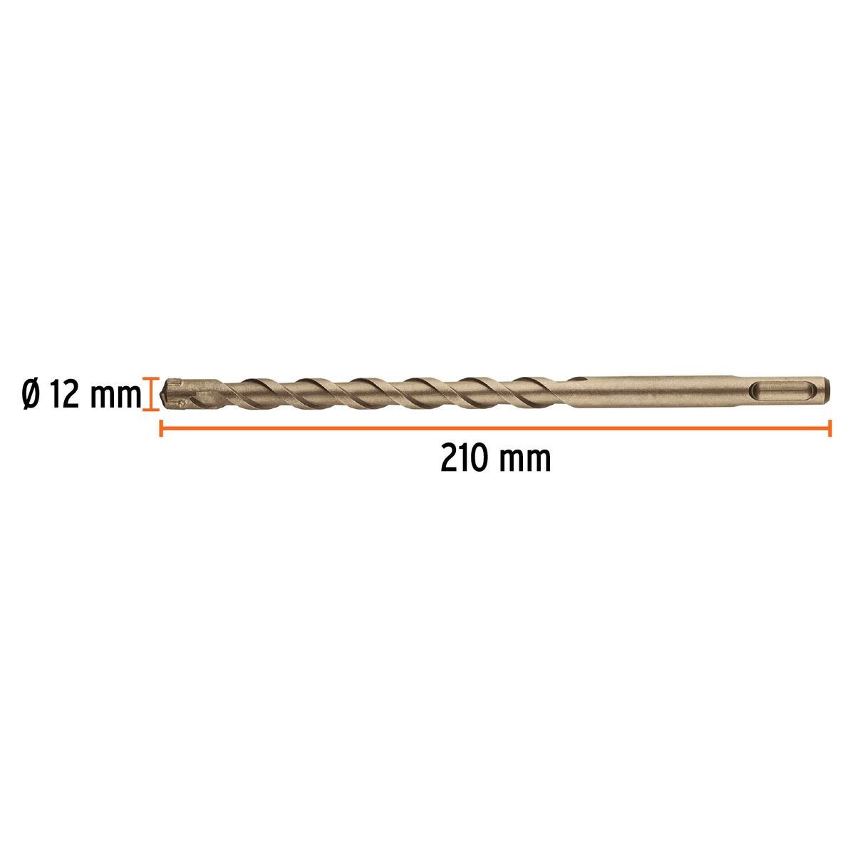 TRUPER - Broca 12mm x 210mm SDS Plus para Concreto Rotomartillo 101189 Truper