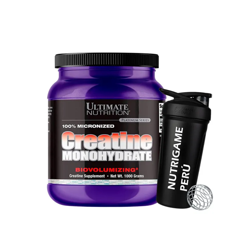 ULTIMATE NUTRITION - Creatina Ultimate Nutrition 1 Kg + Shaker Micronizada 200 Servicios