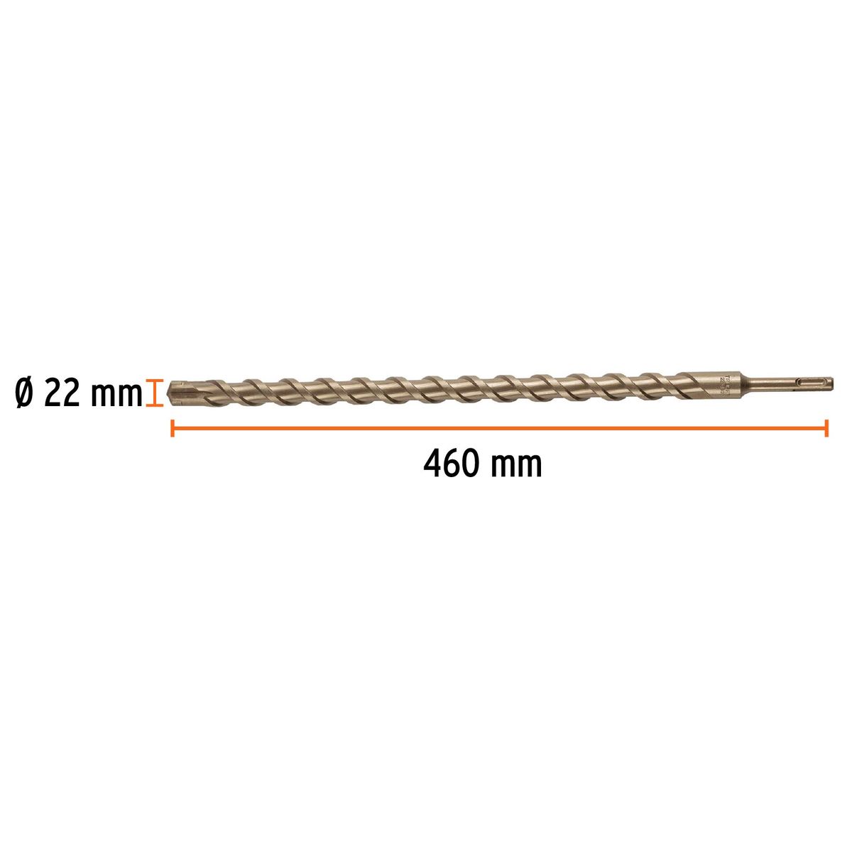 TRUPER - Broca 22mm x 460mm SDS Plus para Concreto Rotomartillo 101210 Truper