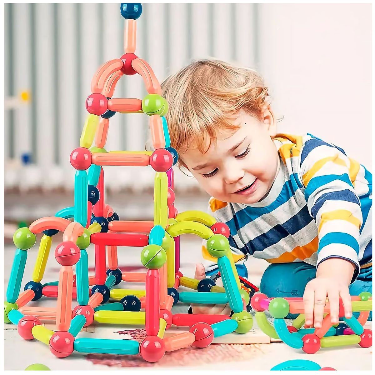 IMPORTADO MC - BLOQUES MAGNÉTICOS JUEGO DIDÁCTICO EDUCATIVO DE 64 PIEZAS