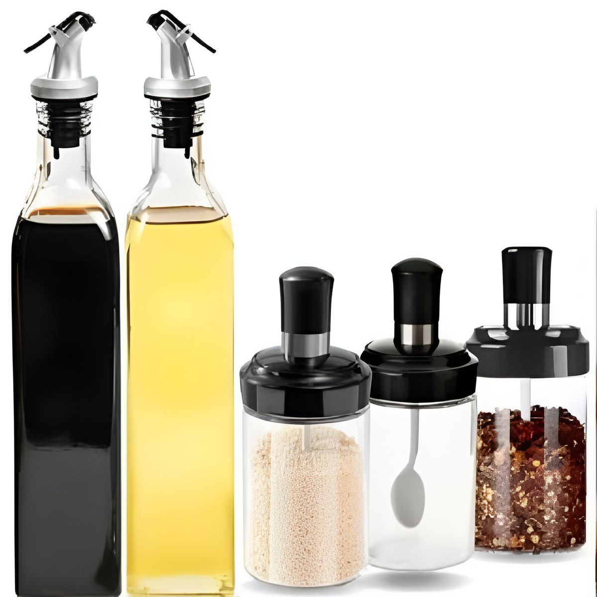 GENERICO - Set De Dispensador De Aceite y Condimenteros