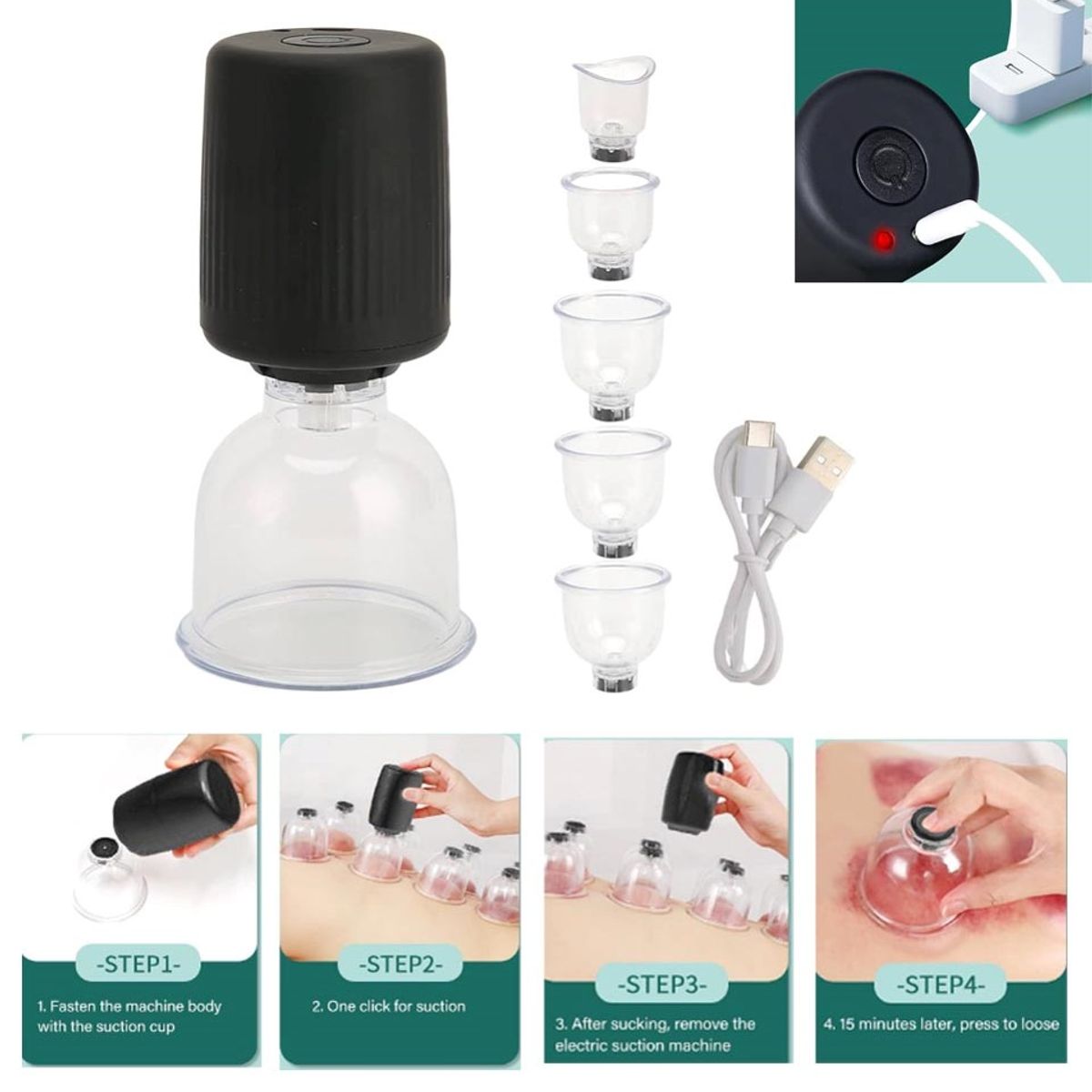 GENERICO - Ventosa digital recargable copas acrilicas