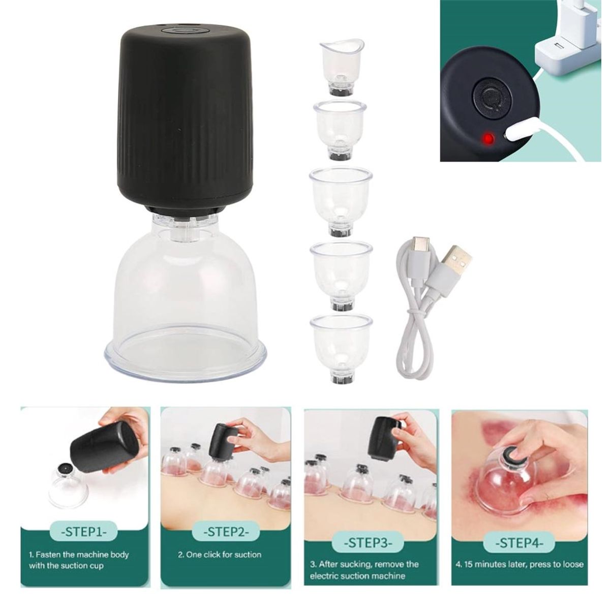 GENERICO - Ventosa digital recargable copas acrilicas