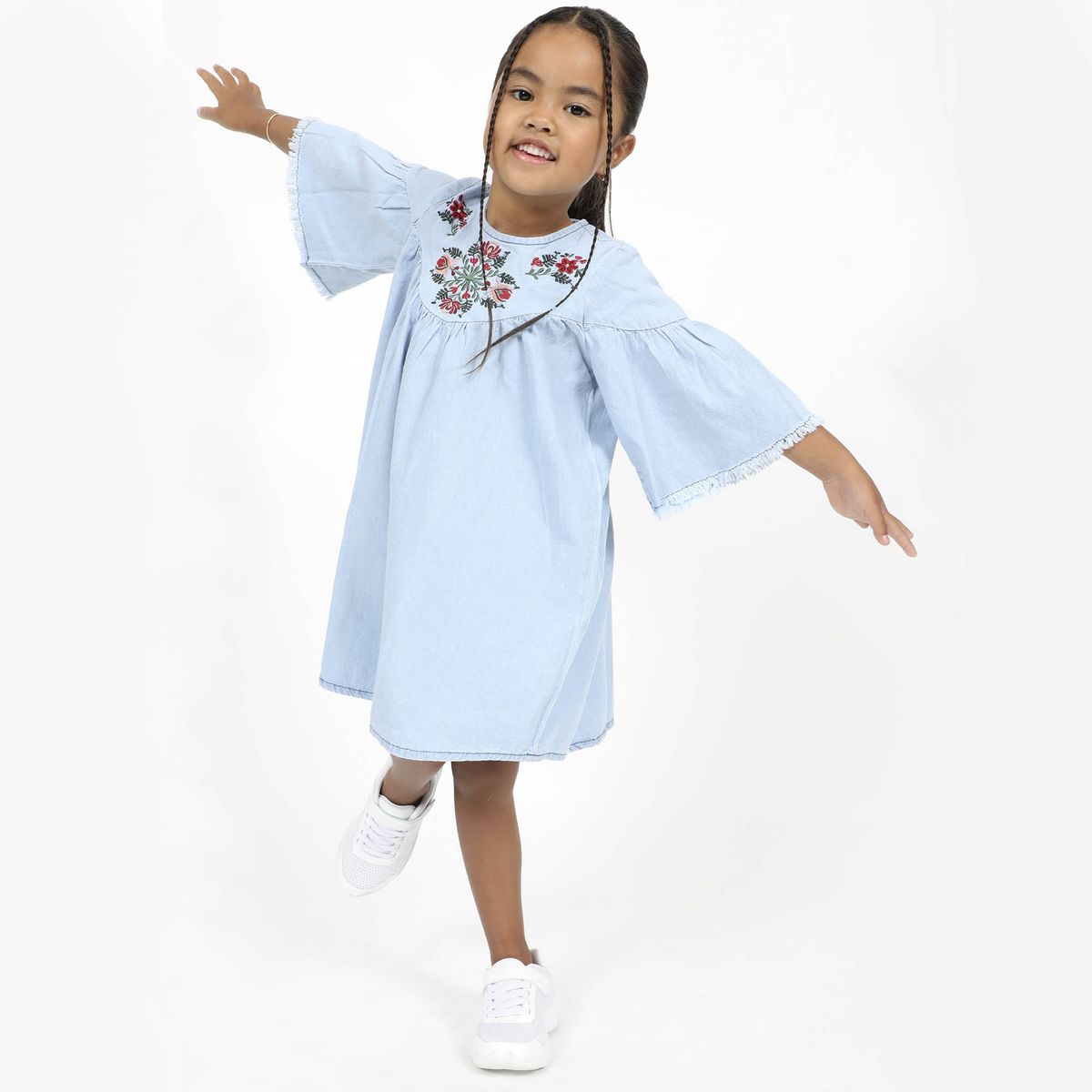 COTTON'S JEANS - Vestido Niña Cottons Jeans Esmeralda Celeste