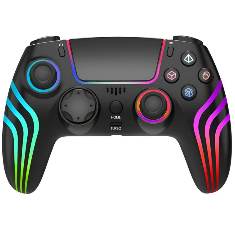 SEISA - Mando PS4 Inalámbrico Negro con 4 Efectos de Luz SEISA SJ-4013B.