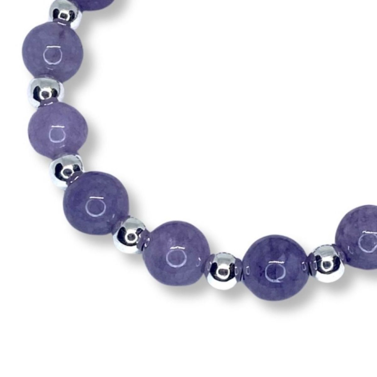 ESPIRAL ROJO - Pulsera Amatista 8mm - Plata