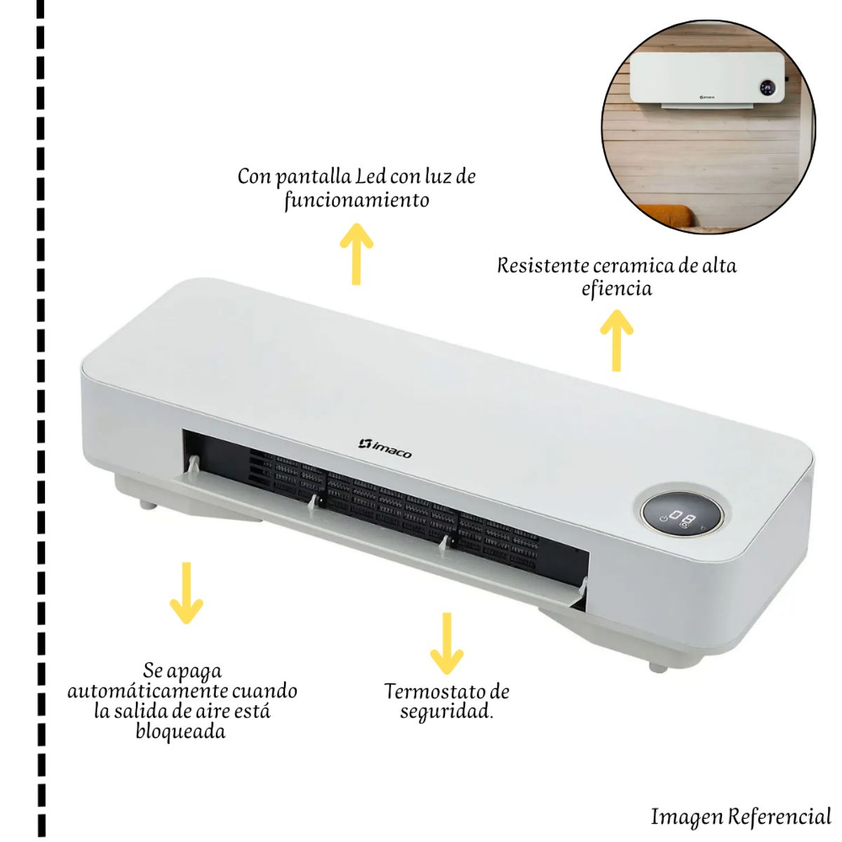 IMACO - Calentador de Pared Imaco Con Control WH2000