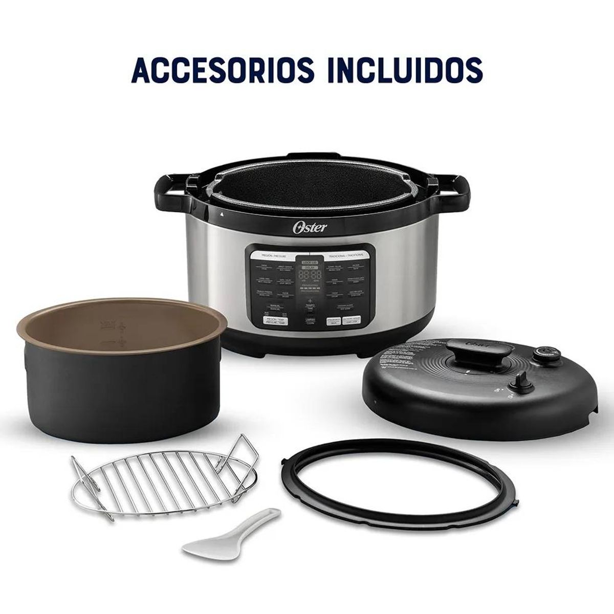 OSTER - Multi Olla Ovalada Oster 15 Funciones CKSTPCECOV57 Acero 1000 watts