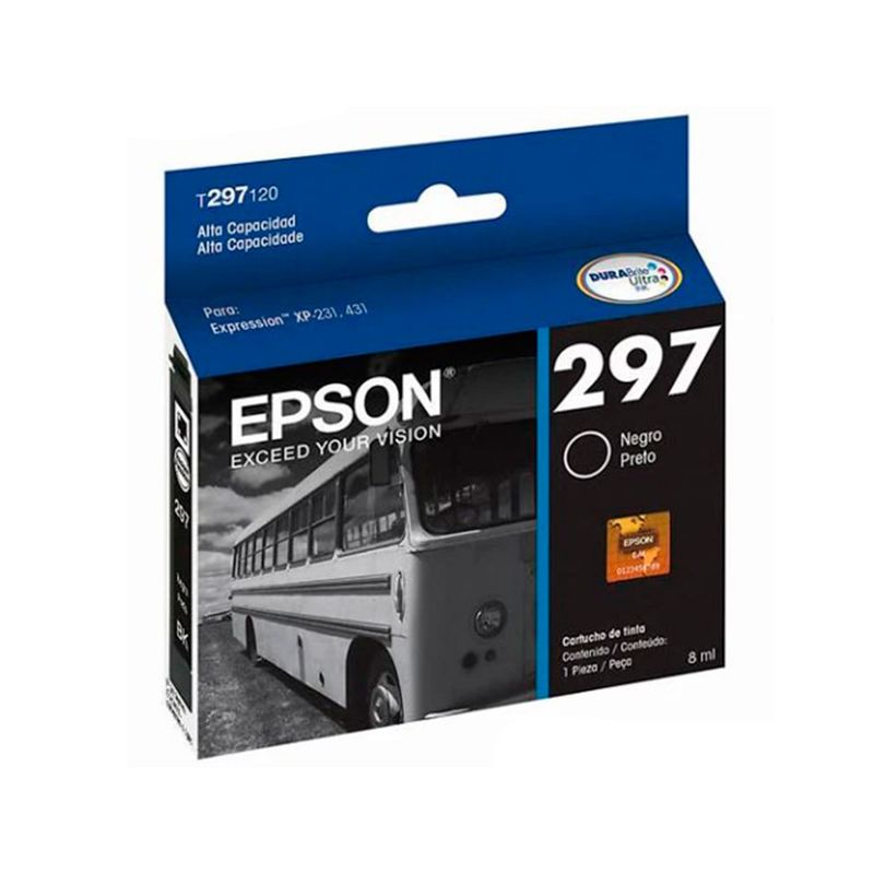EPSON - CARTUCHO EPSON 297 NEGRO 300 PAG PARA XP-231 PN T297120-AL