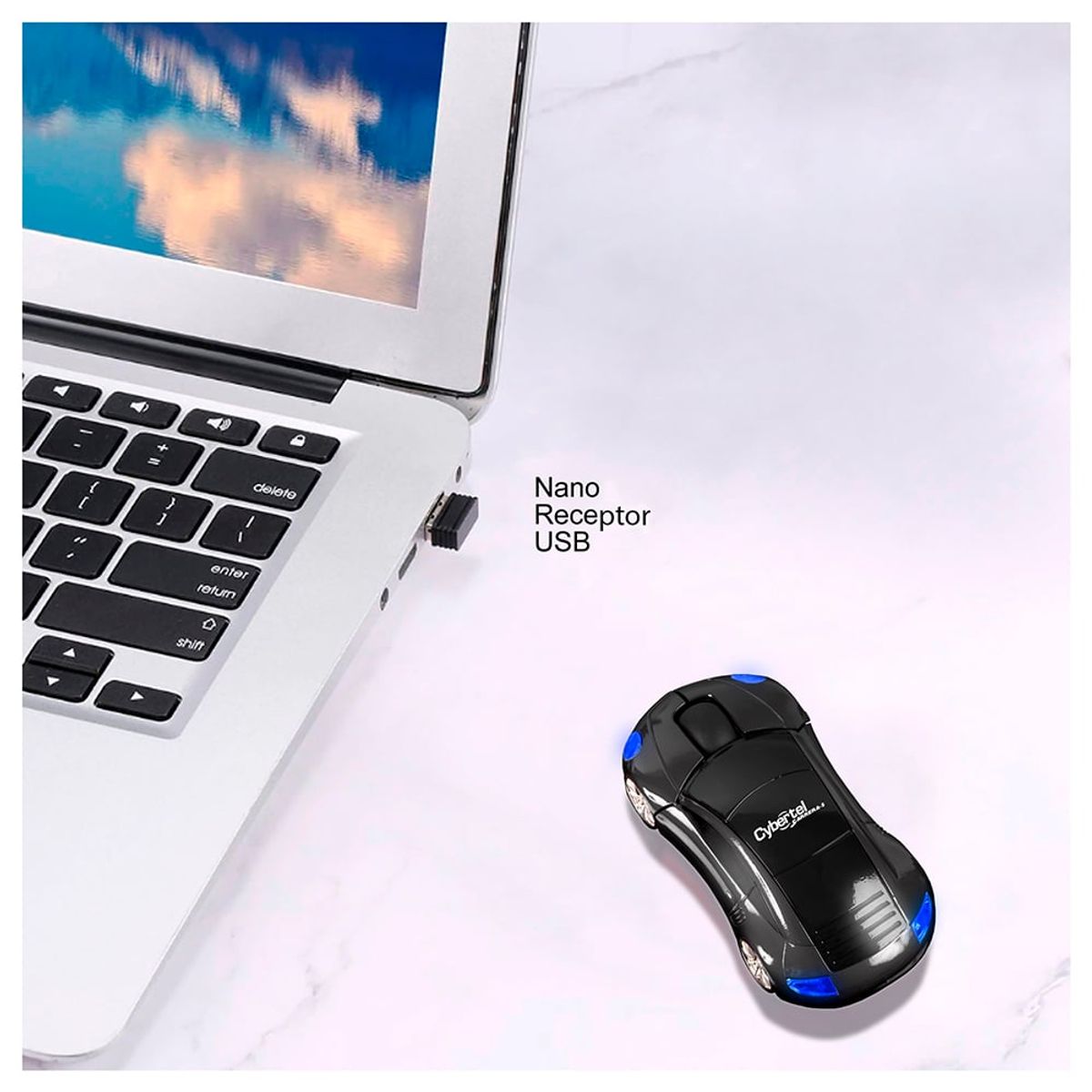 CYBERTEL - MOUSE INALAMBRICO 03 BOTONES 1000 DPI - CYBERTEL CARRERA