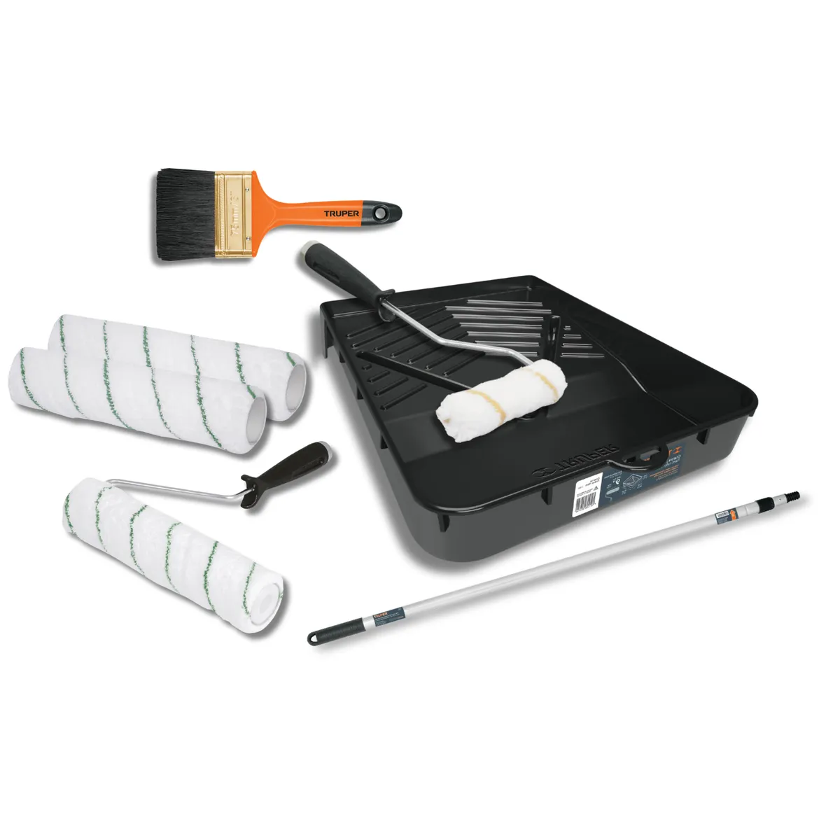 TRUPER - Kit pintor rodillo para pintar + extension + repuestos Truper