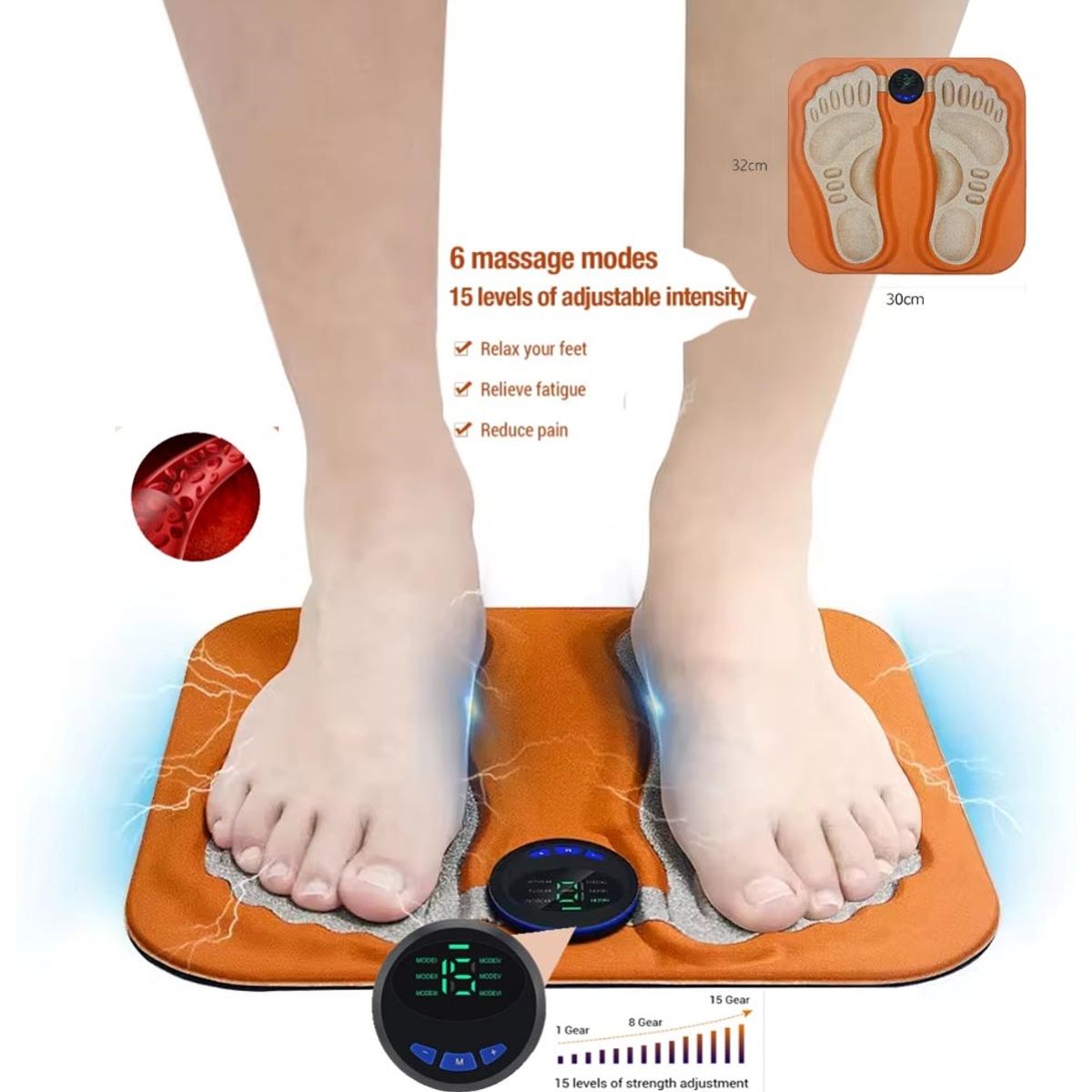 GENERICO - Tapete almohadilla Masajeador Electroestimulador De Pies Circulacion