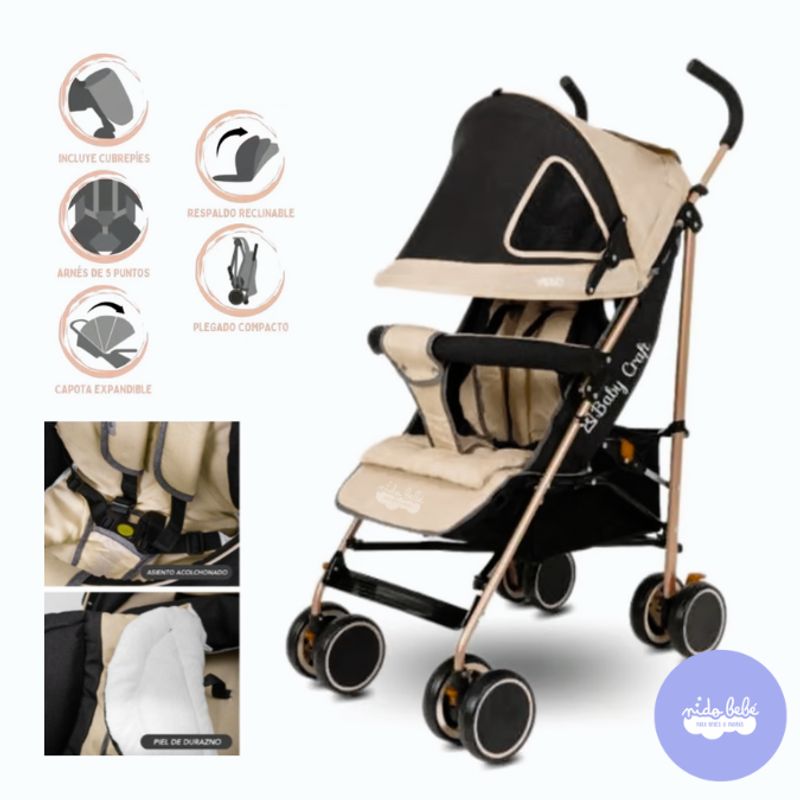 BABY HAPPY - Coche Bastón Deportivo Vero Beige