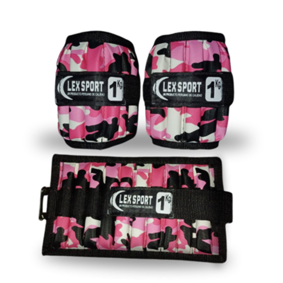 GENERICO - Tobillera de Peso metal fijo 1 kg CAMUFLADO FUCSIA