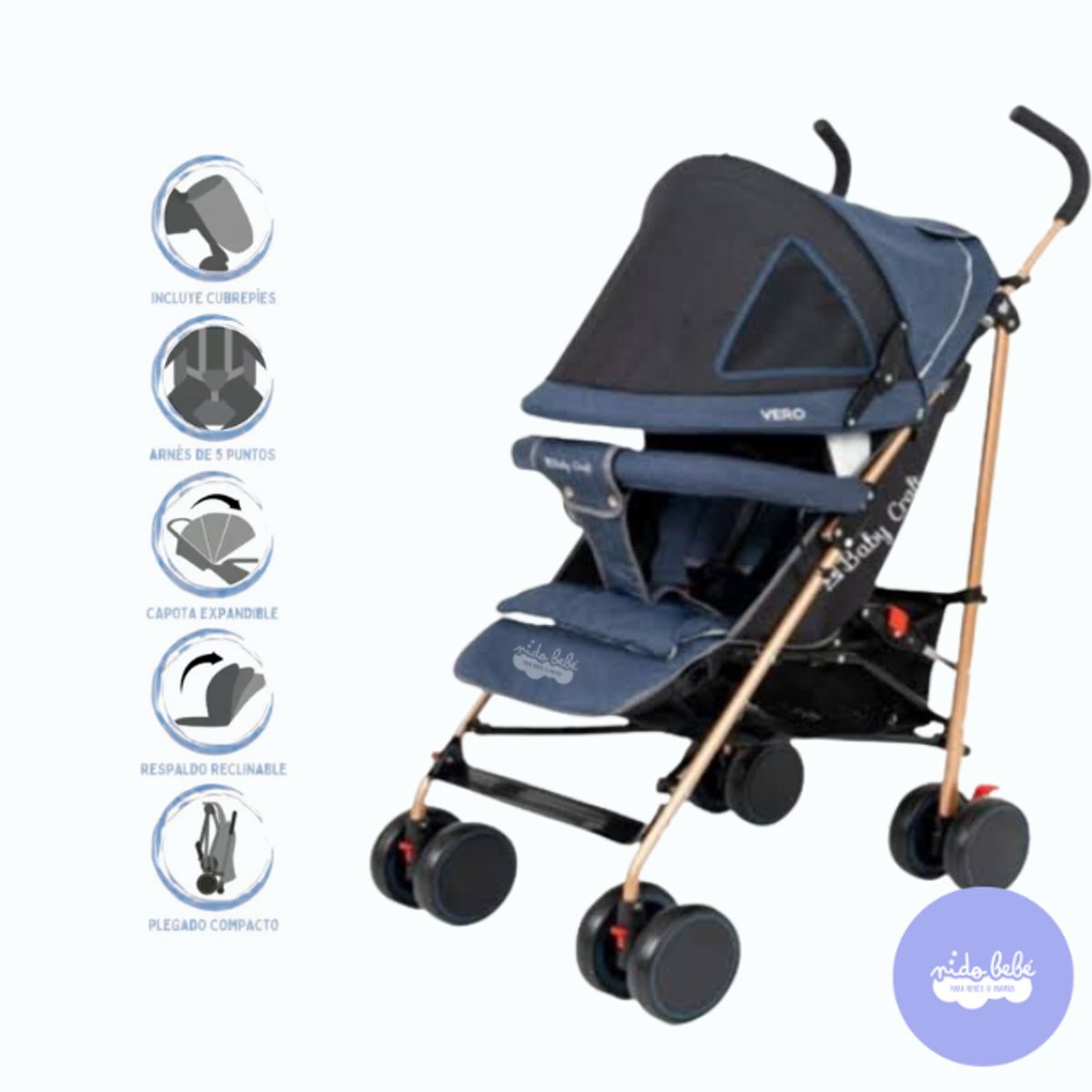 BABY HAPPY - Coche Bastón Deportivo Vero Azul