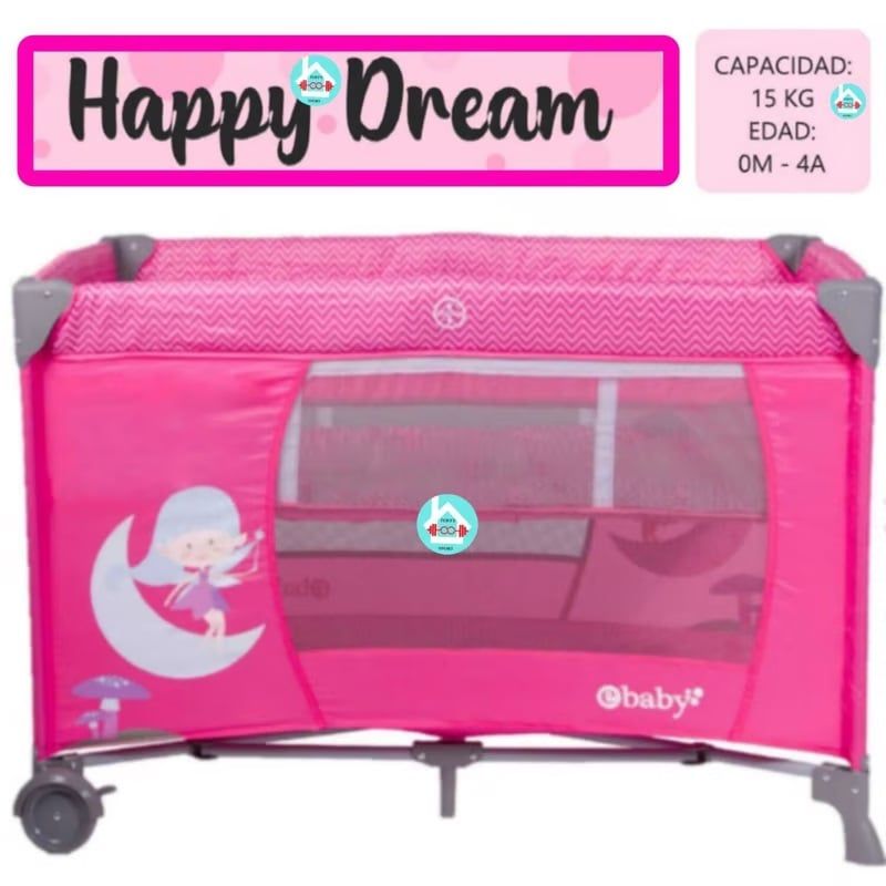 EBABY - Corral Cuna Happy Dream Rosa