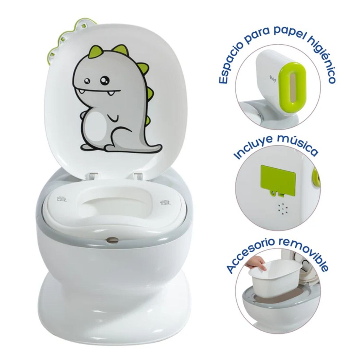 EBABY - Bacinilla con música CLEANY- EB900-1 - Ebaby Gris