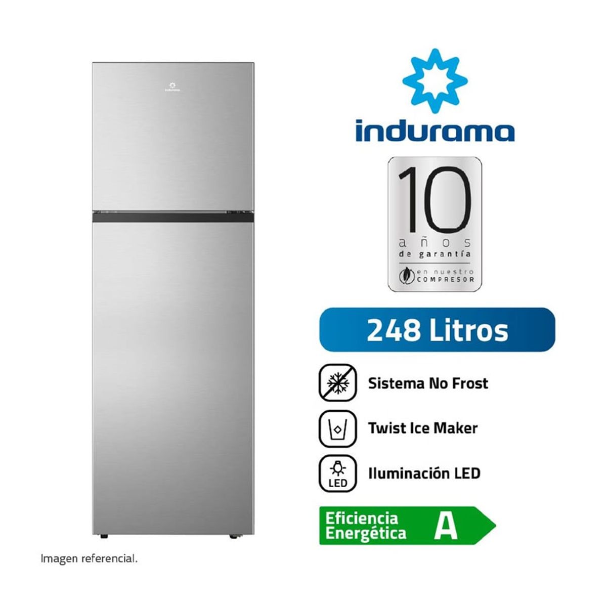 INDURAMA - Refrigeradora Indurama 248 Litros Top Mount RI389