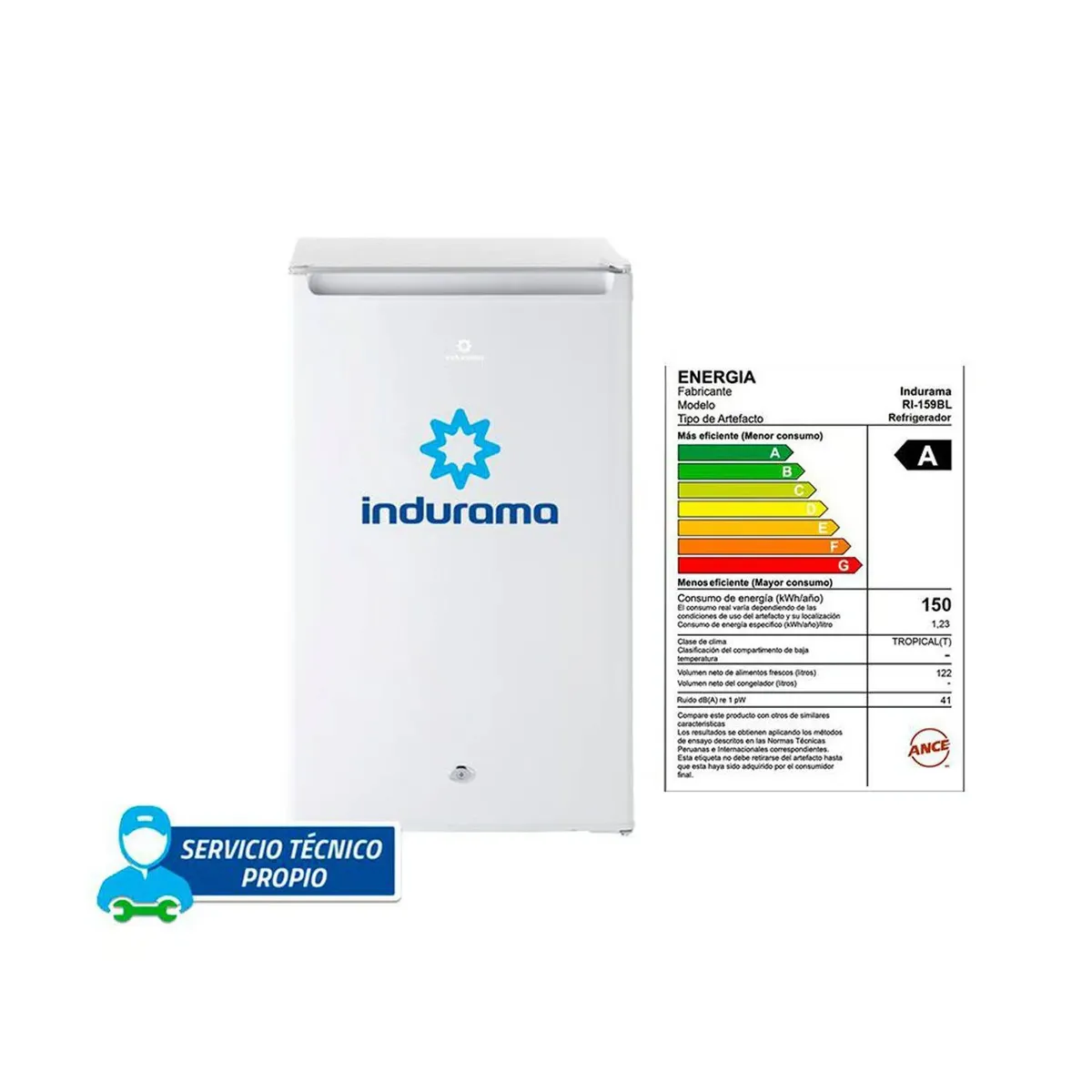 INDURAMA - Frigobar Indurama 122 Litros RI-159BL Blanco