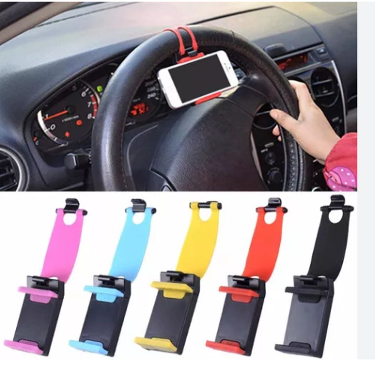 GENERICO - Sujetador Holder De Celular Para Timón De Auto -Colores surtido